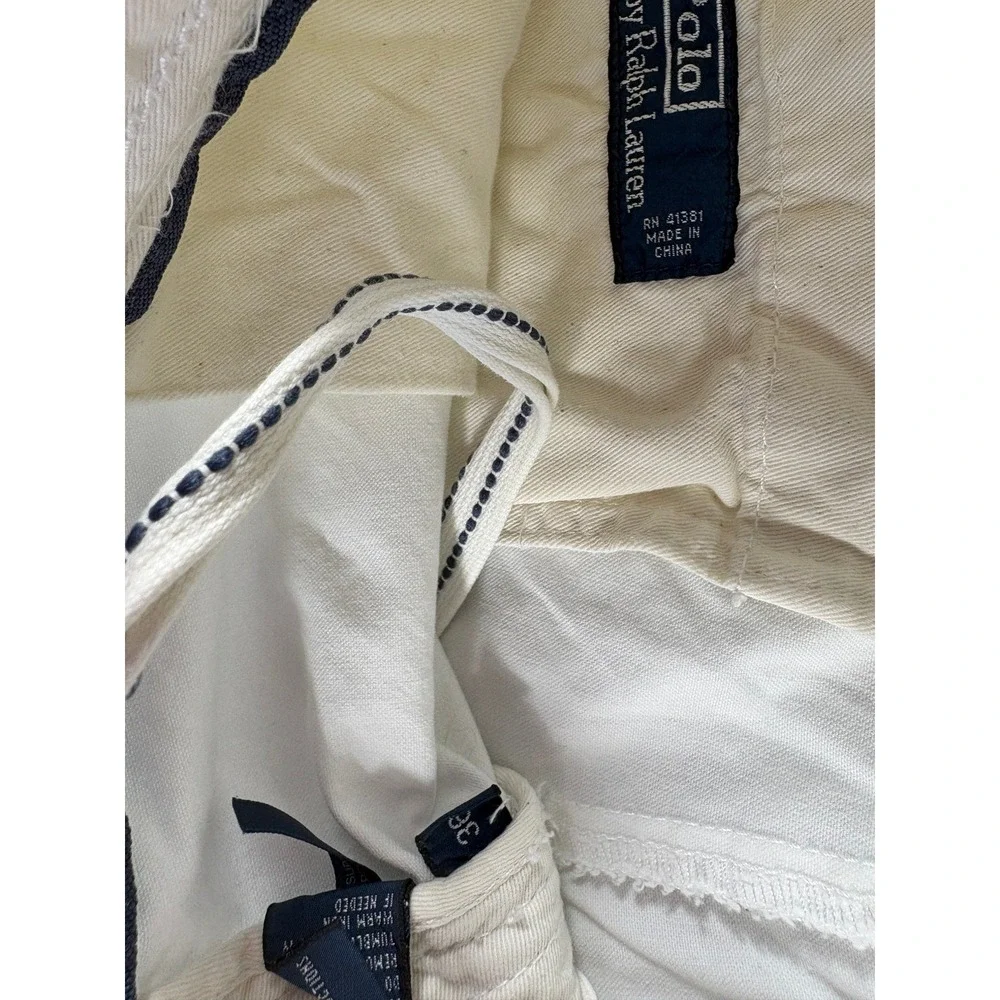 Polo Ralph Lauren Cargo Shorts Mens 36 White Rugged Workwear Heavyweight Utility